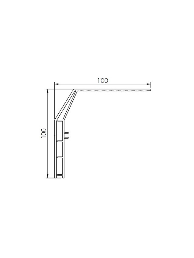 Habillage d'appui rénovation double-paroi (longueur 2m) gris clair RAL 7035