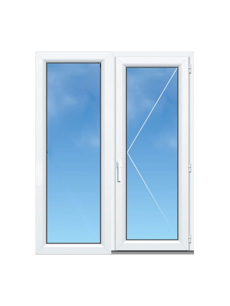 Porte-Fenêtre PVC 1 Vantail avec Fixe à Gauche sur Mesure – Gamme Élégance