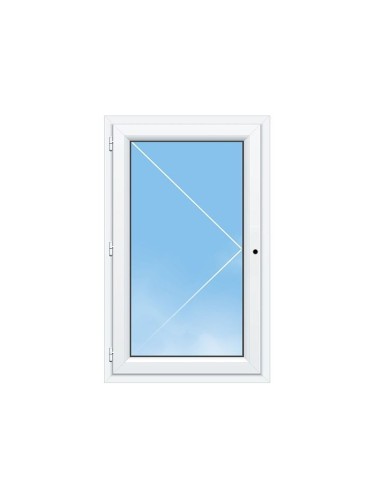 Fenêtre PVC 1 vantail à la française blanche pour tableau 75 x 40 cm tirant droit