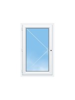 Fenêtre PVC 1 vantail oscillo-battante blanche pour tableau 75 x 60 cm tirant gauche