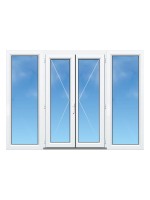 Porte-Fenêtre PVC 2 Vantaux avec Fixes Latéraux sur Mesure – Gamme Élégance