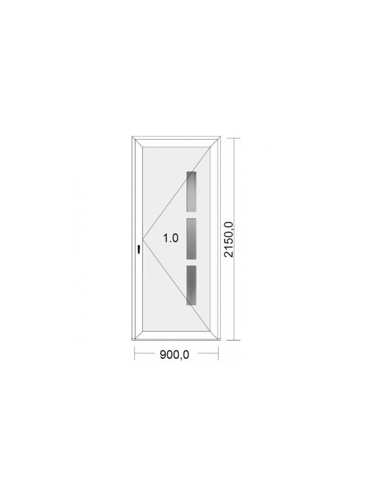Porte d'entrée standard PVC New-York poussant gauche pour tableau 215 x 90