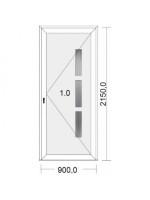 Porte d'entrée standard PVC New-York poussant gauche pour tableau 215 x 90
