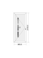Porte d'entrée standard PVC  New-York  poussant droit pour tableau  215 x 90