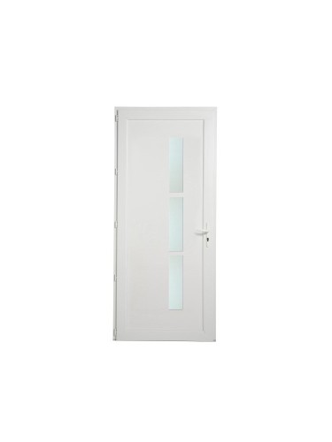 Porte d'entrée standard PVC  New-York  poussant droit pour tableau  215 x 90