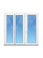 Porte-Fenêtre PVC 3 Vantaux (Vantail Seul à Droite) sur Mesure – Gamme Élégance