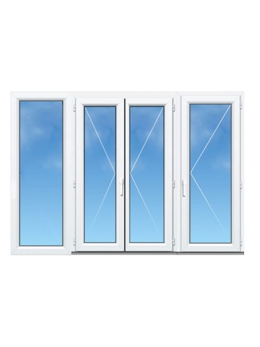 Porte-Fenêtre PVC 3 Vantaux (Vantail Seul à Droite) avec Fixe Latéral sur Mesure – Gamme Élégance