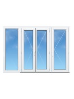 Porte-Fenêtre PVC 3 Vantaux (Vantail Seul à Droite) avec Fixe Latéral sur Mesure – Gamme Élégance