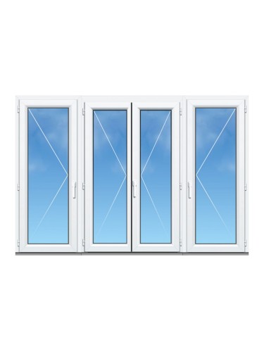 Porte-Fenêtre PVC 4 Vantaux sur Mesure – Gamme Élégance