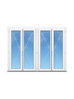 Porte-Fenêtre PVC 4 Vantaux (2x2 Vantaux) sur Mesure – Gamme Élégance