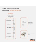 Porte d’entrée PVC RACHELLE – Gamme Tradition – Panneau mouluré & vitrage Delta Clair
