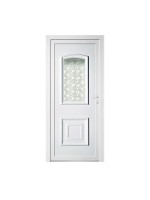 Porte d’entrée PVC RACHELLE – Gamme Tradition – Panneau mouluré & vitrage Delta Clair