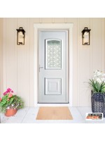Porte d’entrée PVC RACHELLE – Gamme Tradition – Panneau mouluré & vitrage Delta Clair