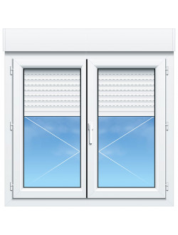 Fenêtres PVC 2 vantaux Ouvrant à la française Blanche et volet