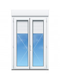 Portes-fenêtres PVC 2 vantaux Ouvrant à la française Blanche et volet