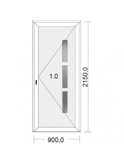 Porte d'entrée standard PVC  New-York  poussant gauche pour tableau  215 x 90