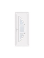 Porte d’entrée PVC COLINE – Gamme Contemporaine – Design moderne & vitrage dépoli vertical