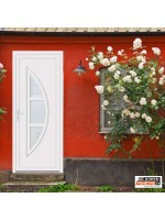 Porte d’entrée PVC COLINE – Gamme Contemporaine – Design moderne & vitrage dépoli vertical