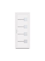 Porte d’entrée PVC ARIELLE – Gamme Contemporaine – Design moderne & insert inox décoratif