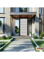 Porte d’entrée PVC KRYSTEN – Gamme Glass – Entièrement vitrée décor dépoli & motif transparent