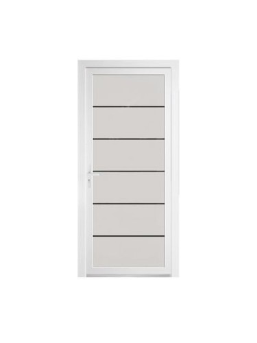 Porte d’entrée PVC KRYSTEN – Gamme Glass – Entièrement vitrée décor dépoli & motif transparent