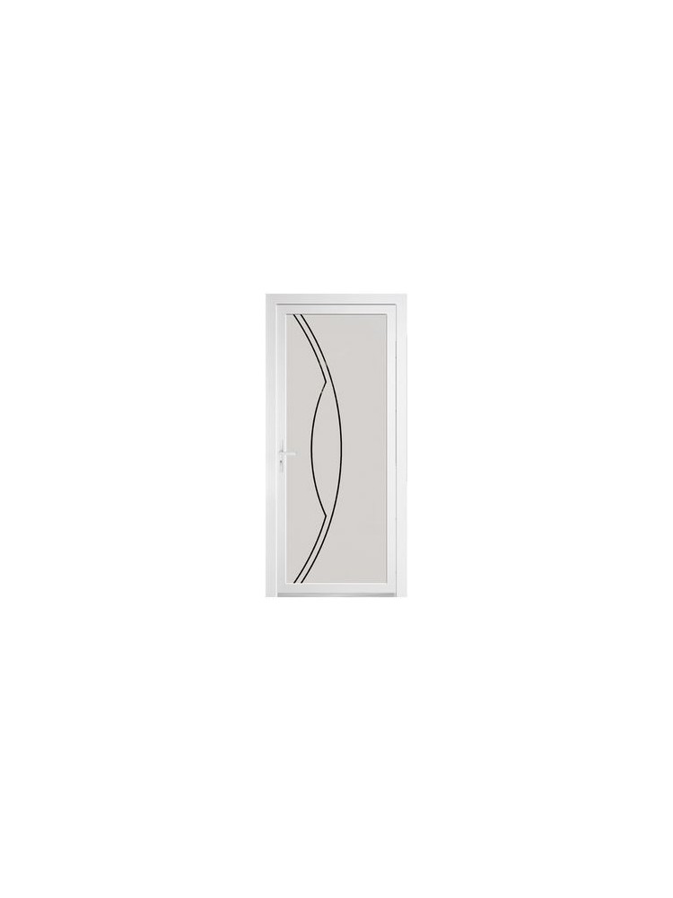 Porte d’entrée PVC CARMEN – Gamme Glass – Entièrement vitrée décor dépoli & motif transparent