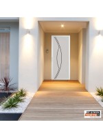 Porte d’entrée PVC CARMEN – Gamme Glass – Entièrement vitrée décor dépoli & motif transparent