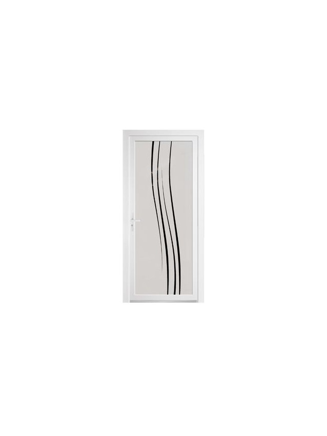 Porte d’entrée PVC LOREN – Gamme Glass – Entièrement vitrée décor dépoli & motif transparent