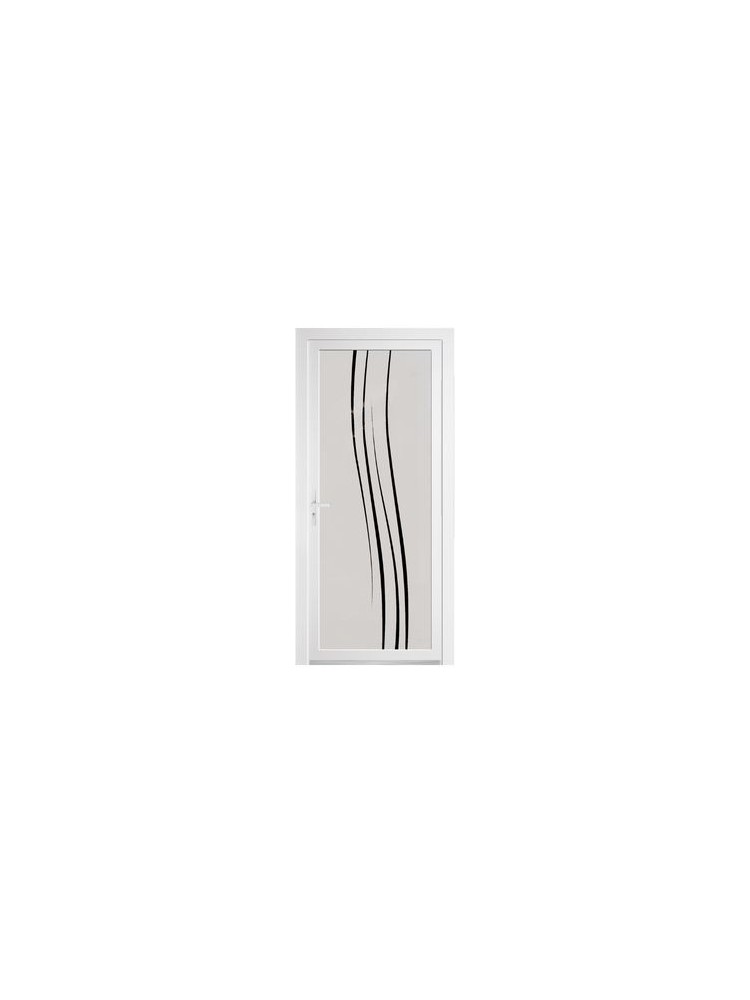 Porte d’entrée PVC LOREN – Gamme Glass – Entièrement vitrée décor dépoli & motif transparent