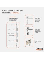 Porte d’entrée PVC NAPY 1/3 Vitrée – Panneau mouluré & hublot haut – Gamme Tradition