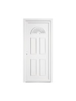 Porte d’entrée PVC NAPY 1/3 Vitrée – Panneau mouluré & hublot haut – Gamme Tradition