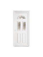 Porte d’entrée PVC NAPY Vitrée – Panneau mouluré & vitrage Delta – Gamme Élégance Tradition