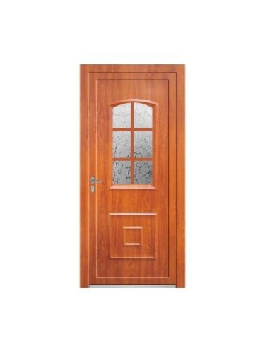 Porte d’entrée PVC BIRDY Vitrée – Panneau mouluré, vitrage Delta & croisillons – Gamme Élégance Tradition