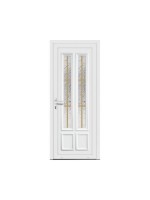 Porte d’entrée PVC KATY Vitrée – Panneau mouluré & vitrage Delta – Gamme Élégance Tradition
