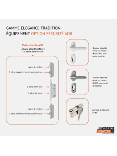 Porte d’entrée PVC MOLY Vitrée – Panneau mouluré & vitrage Delta – Gamme Élégance Tradition