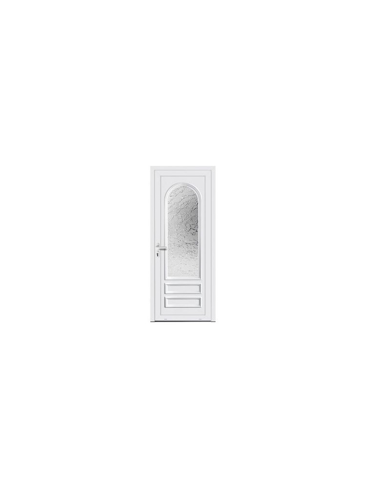Porte d’entrée PVC MOLY Vitrée – Panneau mouluré & vitrage Delta – Gamme Élégance Tradition