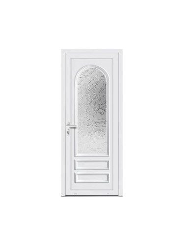 Porte d’entrée PVC MOLY Vitrée – Panneau mouluré & vitrage Delta – Gamme Élégance Tradition
