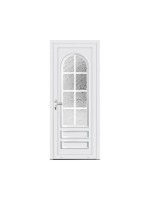 Porte d’entrée PVC MOLY Vitrée – Panneau mouluré & vitrage Delta – Gamme Élégance Tradition