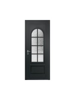 Porte d’entrée PVC MOLY Vitrée – Panneau mouluré & vitrage Delta – Gamme Élégance Tradition