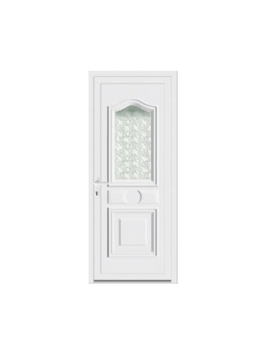 Porte d’entrée PVC DIPSY Vitrée – Panneau mouluré & vitrage Delta – Gamme Élégance Tradition