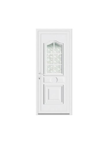 Porte d’entrée PVC DIPSY Vitrée – Panneau mouluré & vitrage Delta – Gamme Élégance Tradition