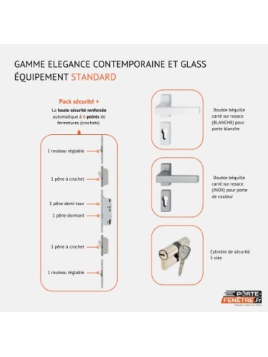 Porte d’entrée PVC contemporaine NINA sur mesure – Gamme Élégance