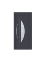 Porte d’entrée PVC BLANDINE sur mesure – Design géométrique & vitrage sablé – Gamme Élégance