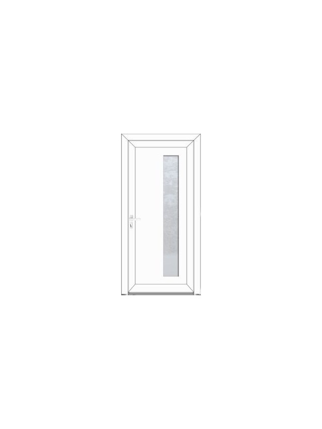 Porte d’entrée PVC BELLA sur mesure – Vitrage grands carrés & option inox – Gamme Élégance
