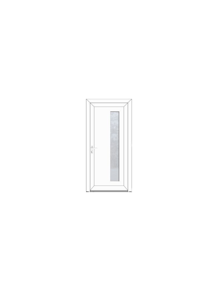 Porte d’entrée PVC BELLA sur mesure – Vitrage grands carrés & option inox – Gamme Élégance