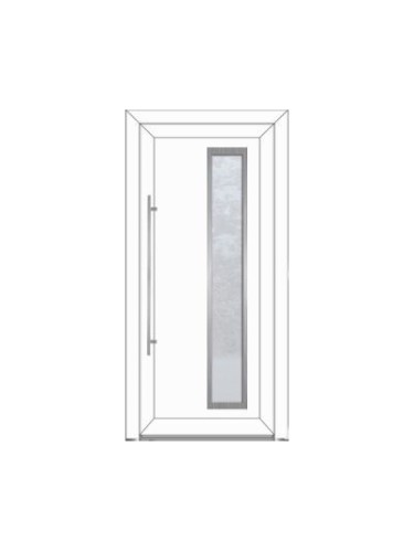 Porte d’entrée PVC BELLA sur mesure – Vitrage grands carrés & option inox – Gamme Élégance