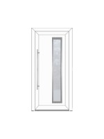 Porte d’entrée PVC BELLA sur mesure – Vitrage grands carrés & option inox – Gamme Élégance