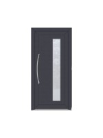 Porte d’entrée PVC BELLA sur mesure – Vitrage grands carrés & option inox – Gamme Élégance