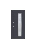 Porte d’entrée PVC BELLA sur mesure – Vitrage grands carrés & option inox – Gamme Élégance