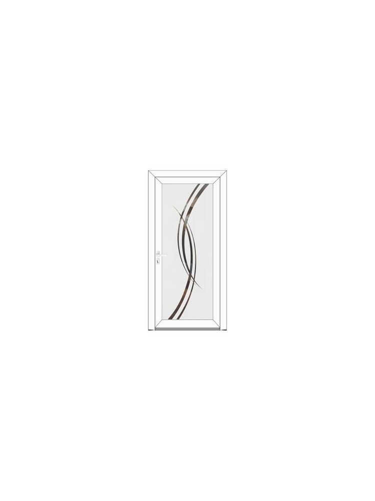 Porte d’entrée PVC IRIS Style Glass – Panneau entièrement vitré dépoli – Gamme Élégance Style Glass